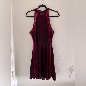 Burgandy Velvet Mini Cocktail Dress!